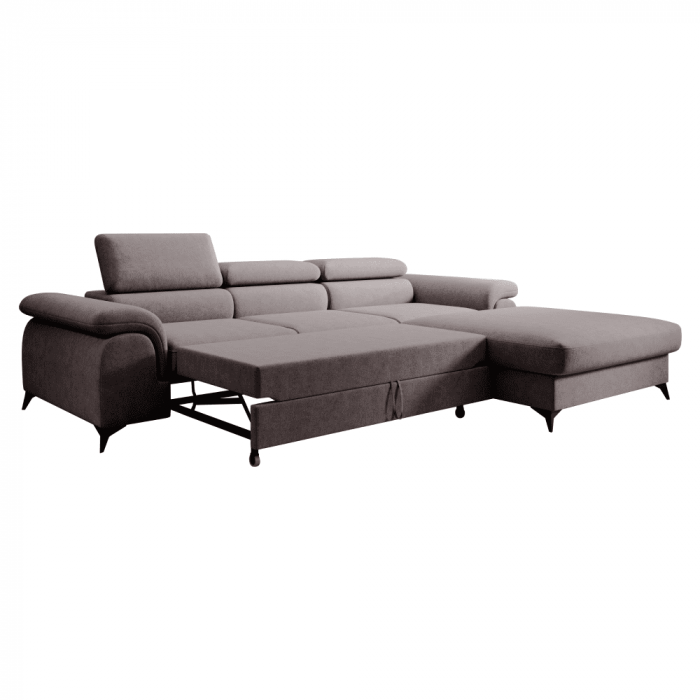 Set canapea extensibilă, maro, dreapta, HORTY ROH [3]