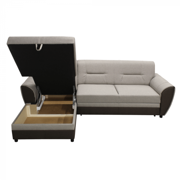 Set canapea extensibilă, maro/gri-bej taupe, stânga, SEVARD ROH [4]