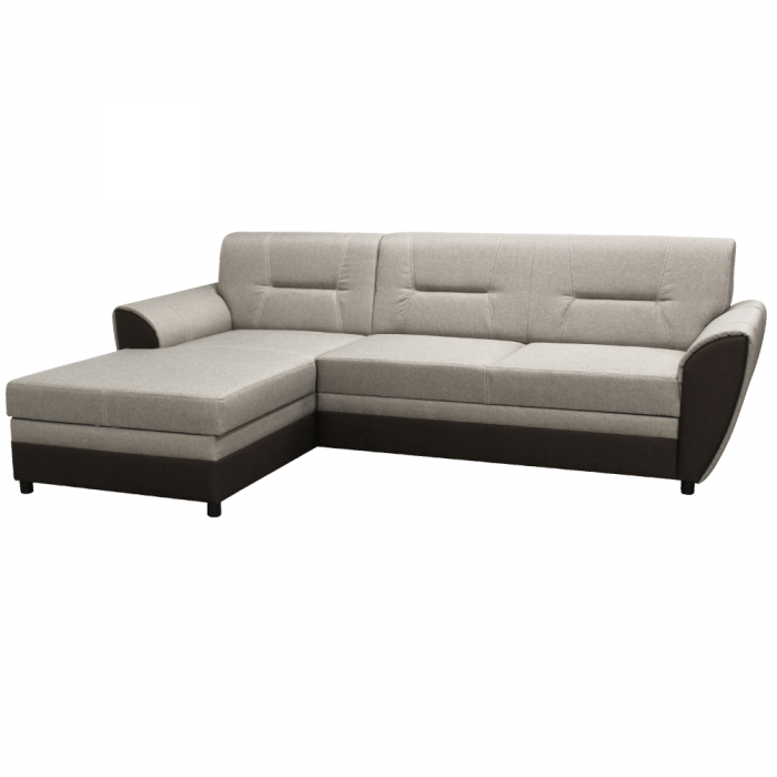 Set canapea extensibilă, maro/gri-bej taupe, stânga, SEVARD ROH [1]