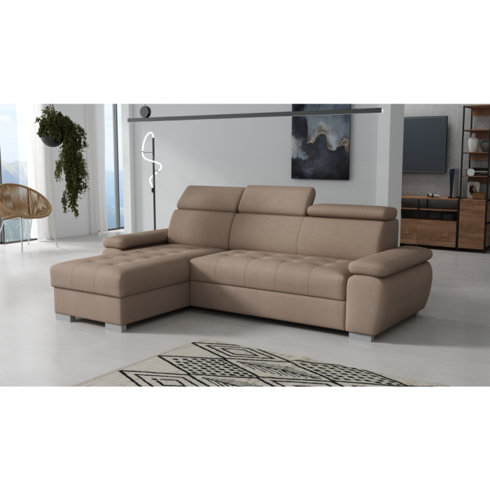 Set canapea, gri-bej Taupe, pe stânga, SEMI ROH [3]