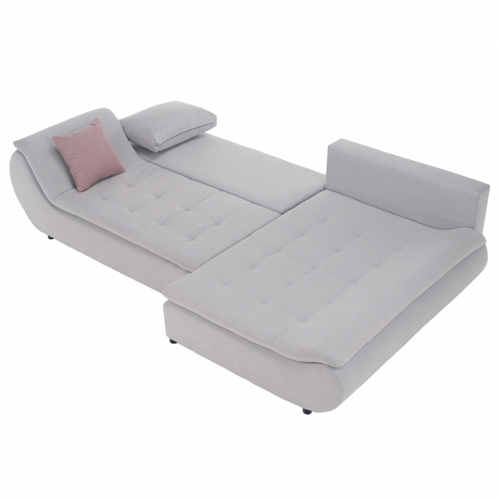 Set canapea, gri deschis / roz pudră, material textil, dreapta, BRATO [9]