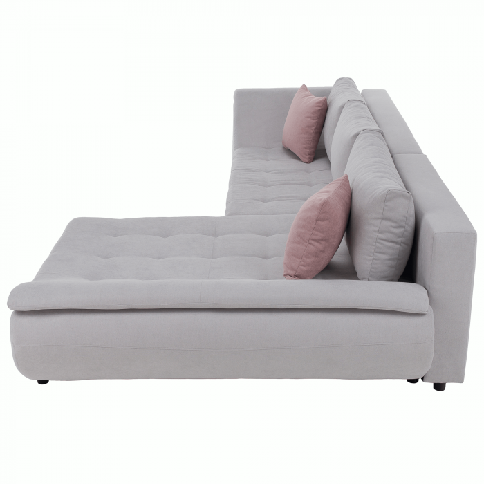 Set canapea, gri deschis / roz pudră, material textil, dreapta, BRATO [11]