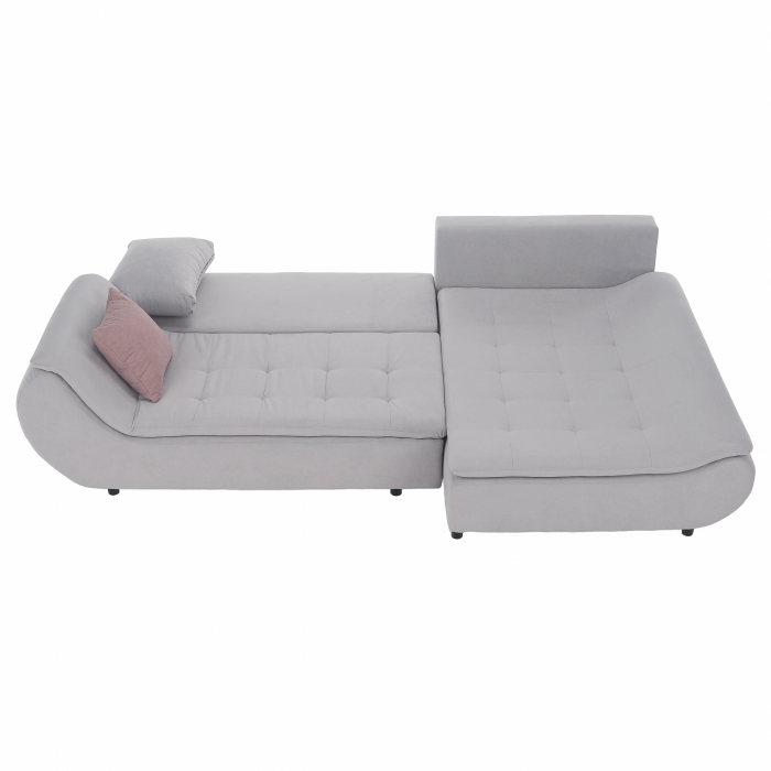 Set canapea, gri deschis / roz pudră, material textil, dreapta, BRATO [3]