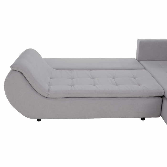 Set canapea, gri deschis / roz pudră, material textil, dreapta, BRATO [27]