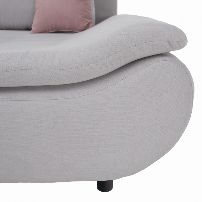 Set canapea, gri deschis / roz pudră, material textil, dreapta, BRATO [16]