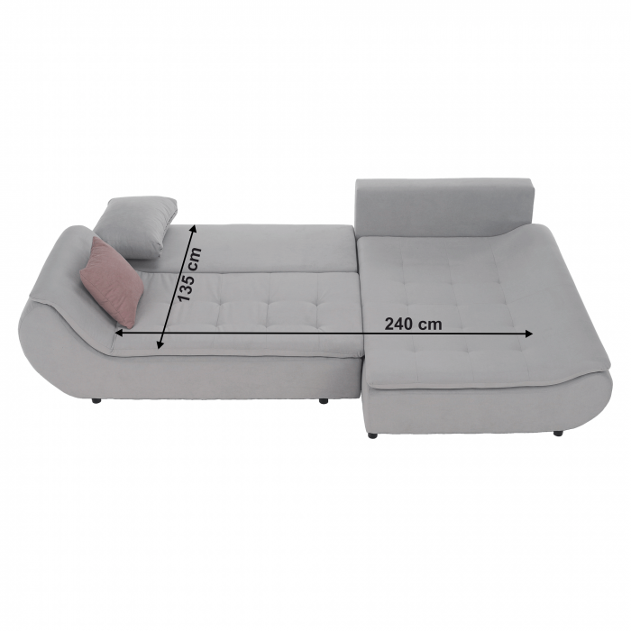 Set canapea, gri deschis / roz pudră, material textil, dreapta, BRATO [29]