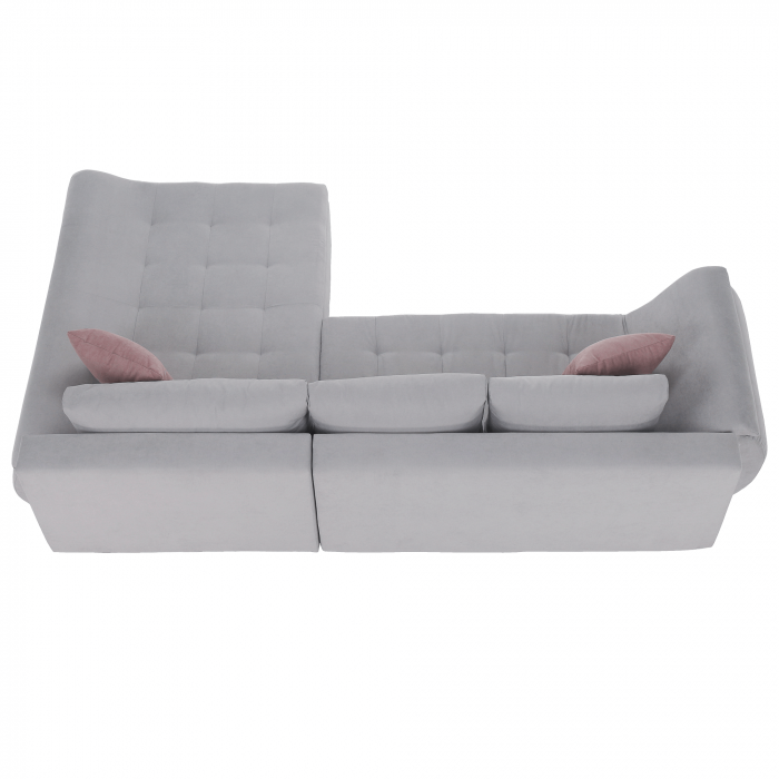 Set canapea, gri deschis / roz pudră, material textil, dreapta, BRATO [6]