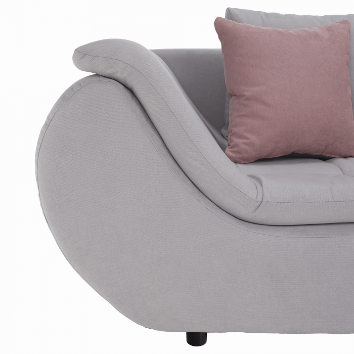Set canapea, gri deschis / roz pudră, material textil, dreapta, BRATO [12]