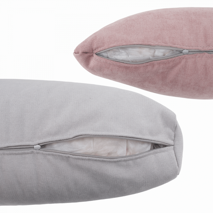 Set canapea, gri deschis / roz pudră, material textil, dreapta, BRATO [21]