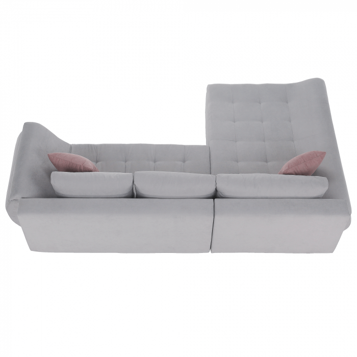 Set canapea, gri deschis / roz pudră, material textil, stânga, BRATO [18]