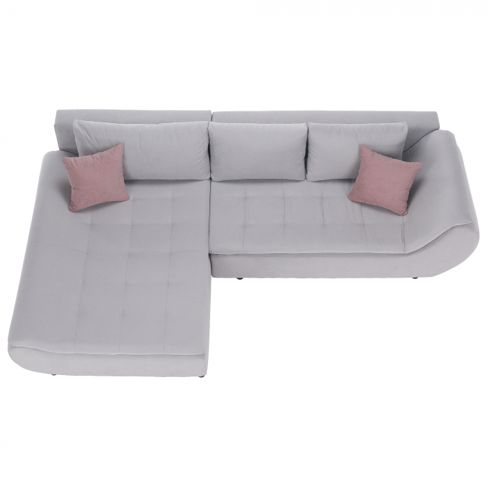 Set canapea, gri deschis / roz pudră, material textil, stânga, BRATO [19]