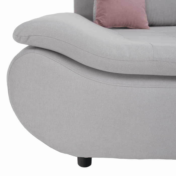 Set canapea, gri deschis / roz pudră, material textil, stânga, BRATO [28]