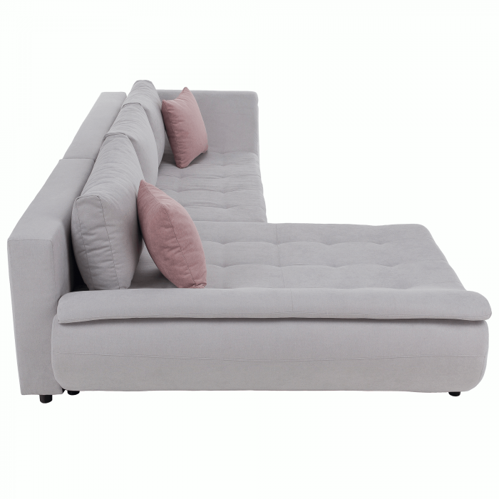 Set canapea, gri deschis / roz pudră, material textil, stânga, BRATO [23]