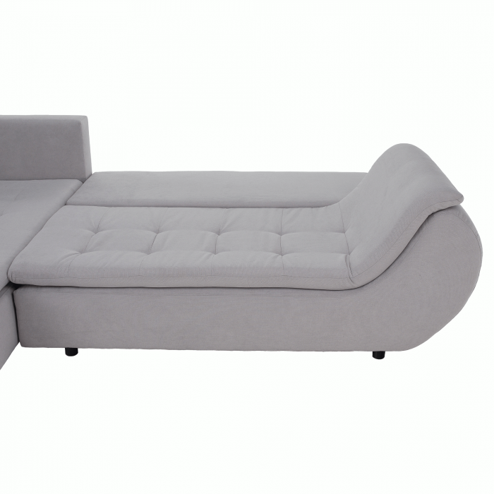 Set canapea, gri deschis / roz pudră, material textil, stânga, BRATO [11]