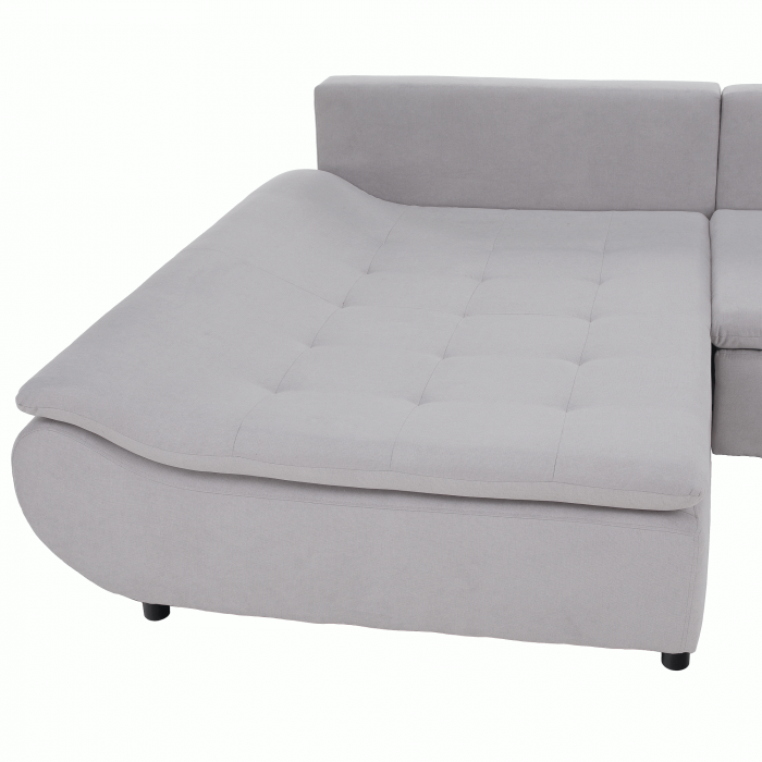 Set canapea, gri deschis / roz pudră, material textil, stânga, BRATO [7]