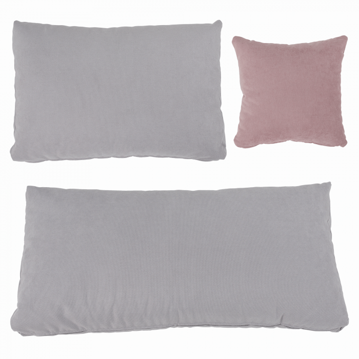 Set canapea, gri deschis / roz pudră, material textil, stânga, BRATO [4]