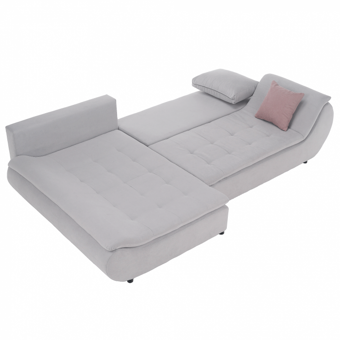 Set canapea, gri deschis / roz pudră, material textil, stânga, BRATO [21]