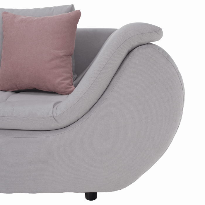 Set canapea, gri deschis / roz pudră, material textil, stânga, BRATO [24]