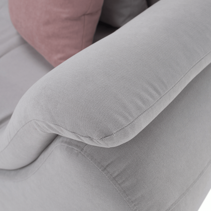 Set canapea, gri deschis / roz pudră, material textil, stânga, BRATO [25]