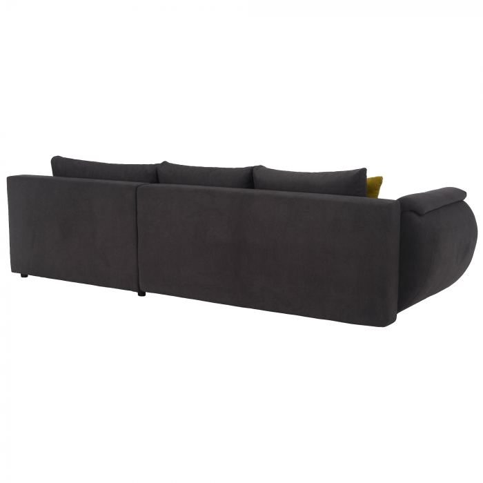 Set canapea, gri-maro / portocaliu, material textil, dreapta, BRATO [6]