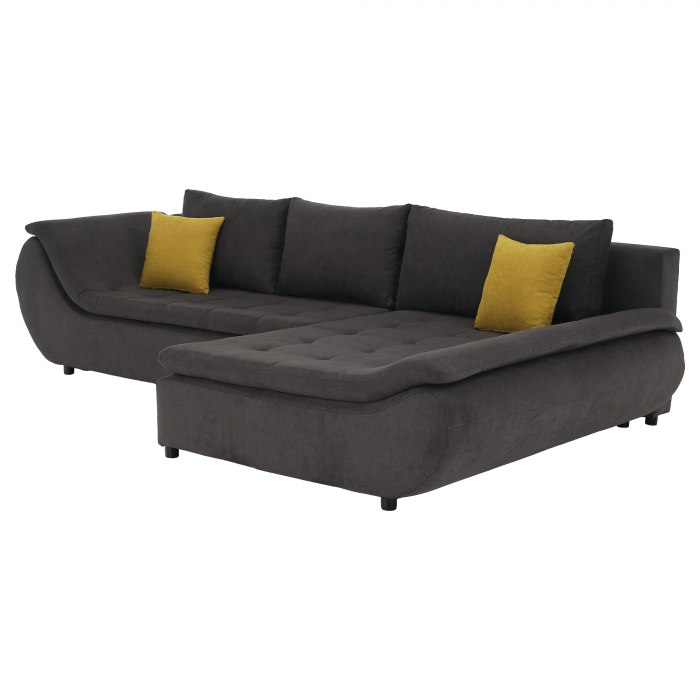 Set canapea, gri-maro / portocaliu, material textil, dreapta, BRATO [3]