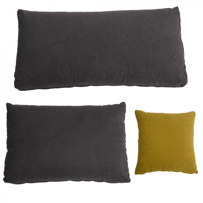 Set canapea, gri-maro / portocaliu, material textil, dreapta, BRATO [19]
