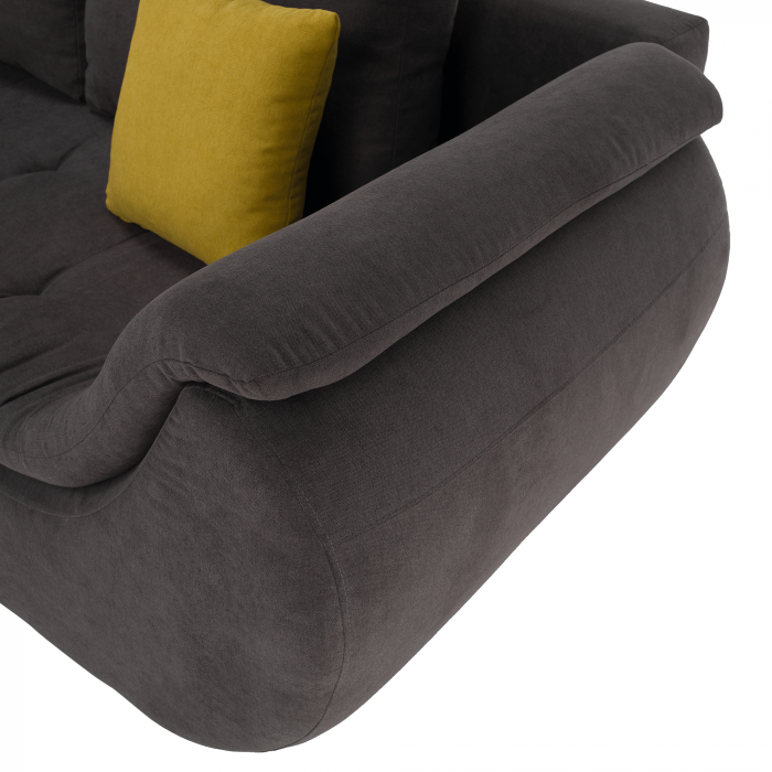 Set canapea, gri-maro / portocaliu, material textil, stânga, BRATO [8]