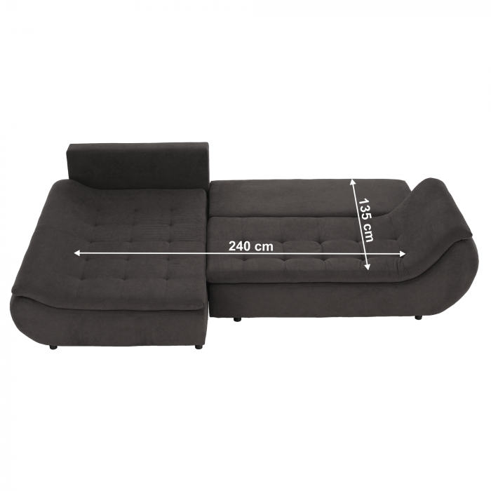 Set canapea, gri-maro / portocaliu, material textil, stânga, BRATO [26]