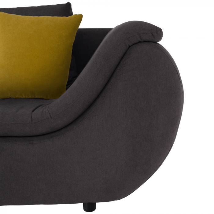 Set canapea, gri-maro / portocaliu, material textil, stânga, BRATO [15]