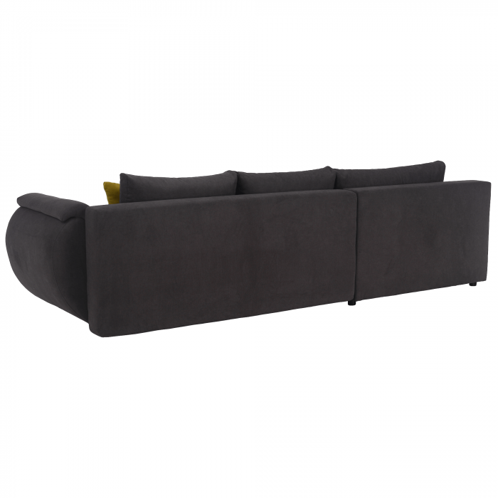 Set canapea, gri-maro / portocaliu, material textil, stânga, BRATO [6]