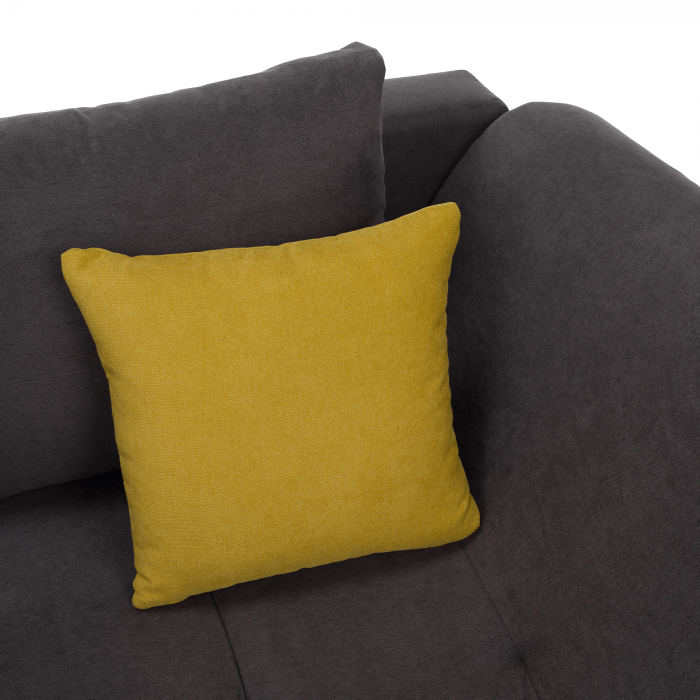 Set canapea, gri-maro / portocaliu, material textil, stânga, BRATO [7]