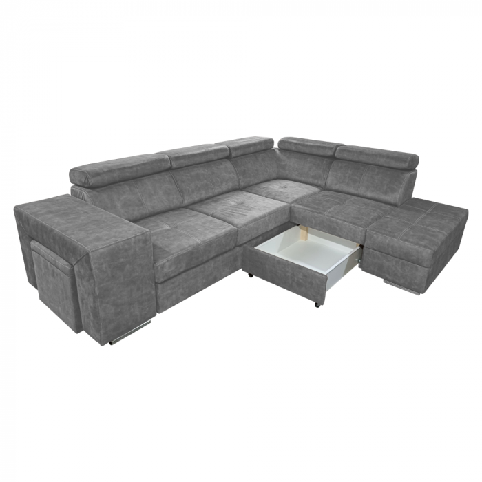 Set canapea, gri, pe dreapta, MALAGA [4]