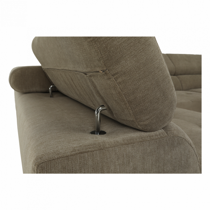 Set canapea, maro deschis melanj, material textil, stânga, BUTON P [6]