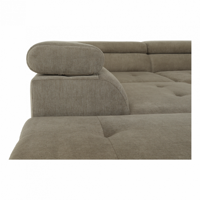 Set canapea, maro deschis melanj, material textil, stânga, BUTON P [15]