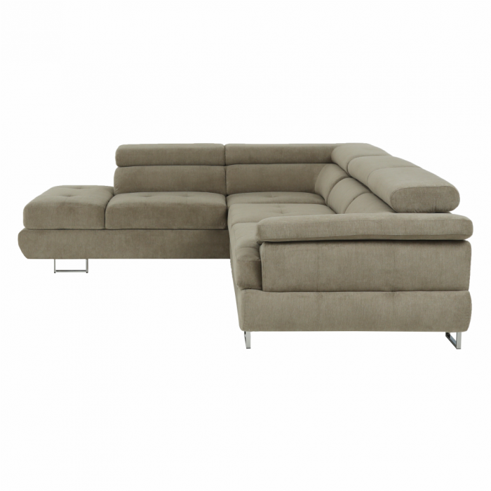 Set canapea, maro deschis melanj, material textil, stânga, BUTON P [4]