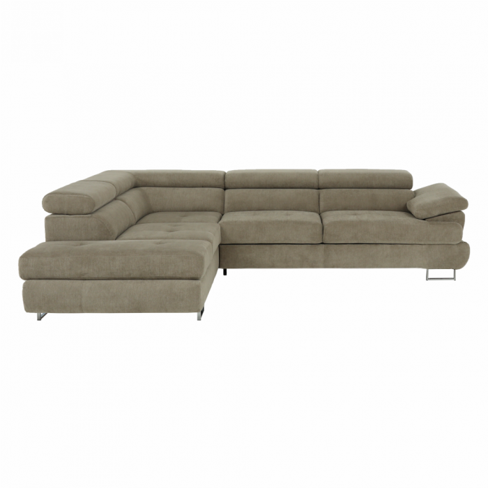 Set canapea, maro deschis melanj, material textil, stânga, BUTON P [7]