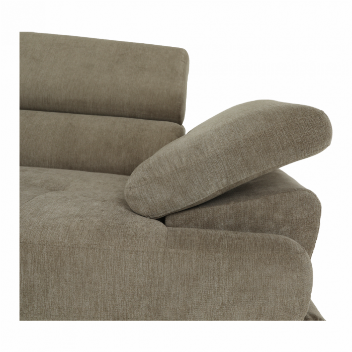 Set canapea, maro deschis melanj, material textil, stânga, BUTON P [5]