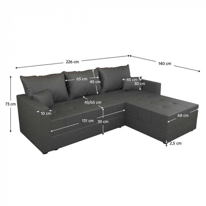 Set canapea universală, gri, DUAN ROH [4]