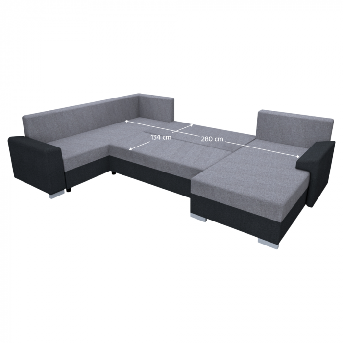 Set canapea universală, gri închis / gri, ANDRES U UNI [5]