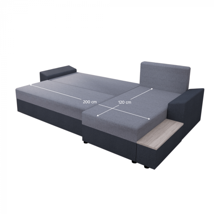 Set canapea universală, gri închis/gri, FERGUS ROH [4]