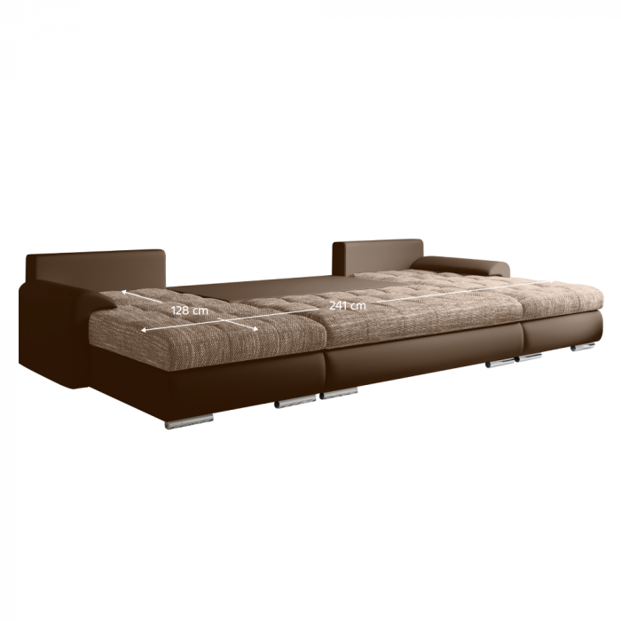 Set canapea universală, piele ecologică maro/melir maro, TOLITA U UNI [6]
