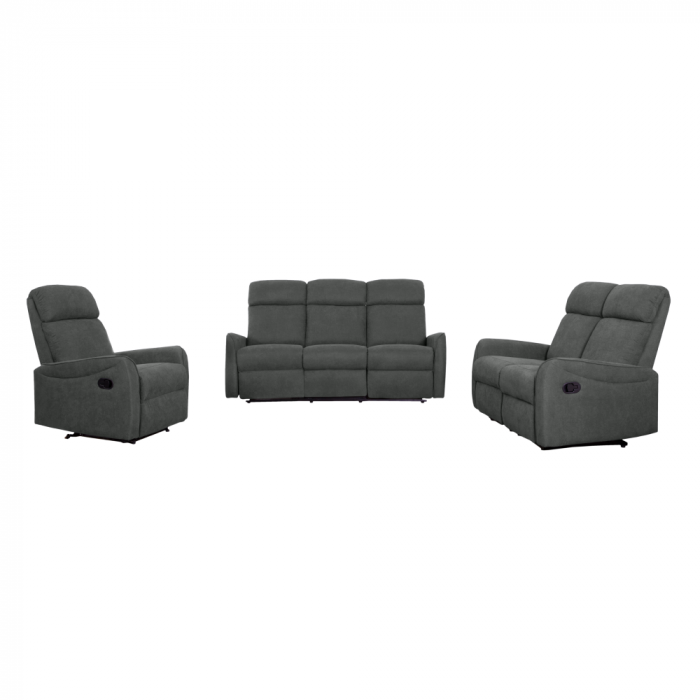 Set canapele 3+2+1, stofă gri închis, FASAN [1]