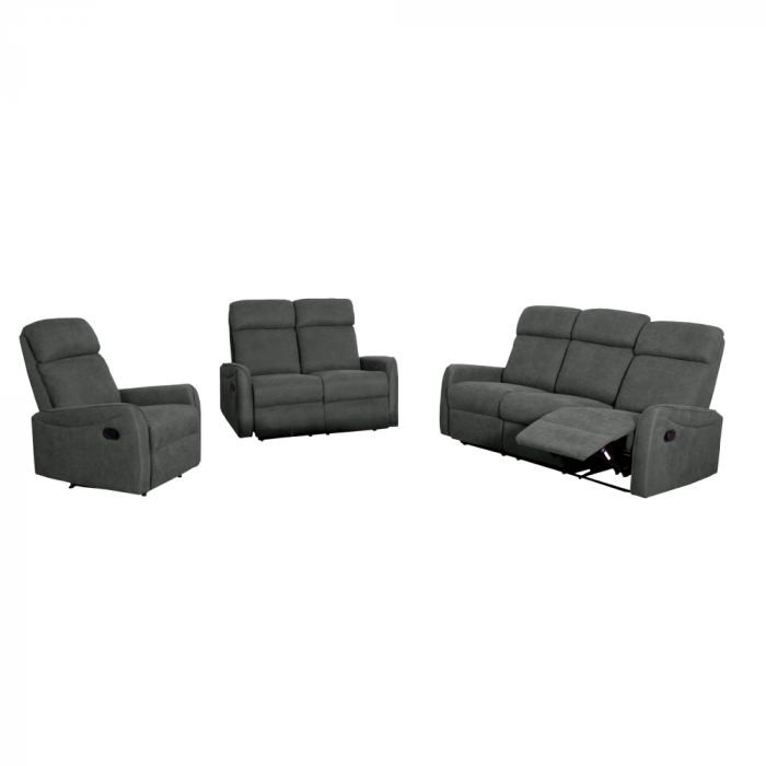 Set canapele 3+2+1, stofă gri închis, FASAN [21]