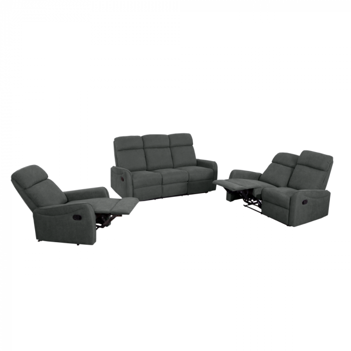 Set canapele 3+2+1, stofă gri închis, FASAN [20]