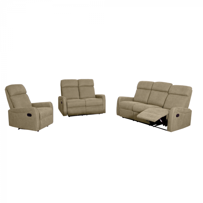 Set canapele 3+2+1, ţesătură gri-maroniu Taupe, FASAN [20]