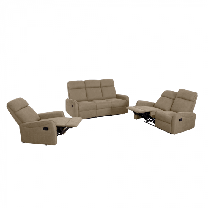 Set canapele 3+2+1, ţesătură gri-maroniu Taupe, FASAN [19]