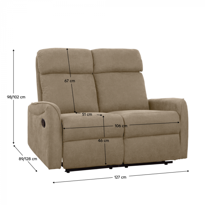 Set canapele 3+2+1, ţesătură gri-maroniu Taupe, FASAN [2]