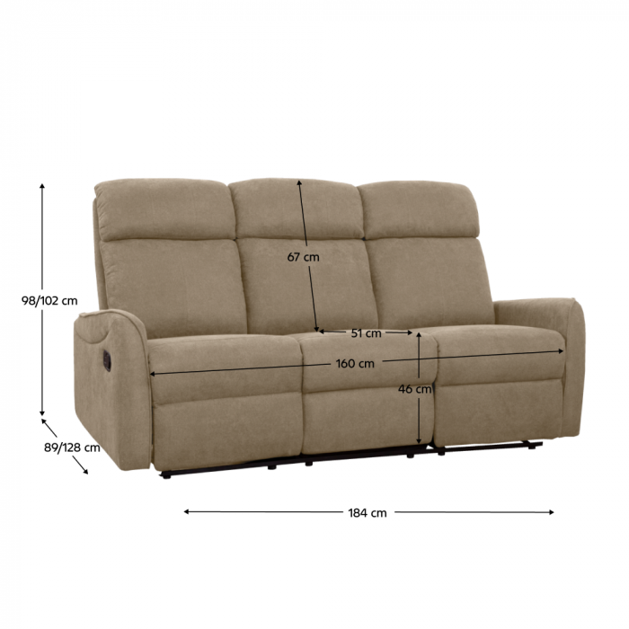 Set canapele 3+2+1, ţesătură gri-maroniu Taupe, FASAN [4]