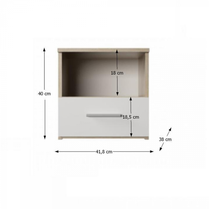 Set complet dormitor (pat 160x200 cm), stejar, sonoma/alb GABRIELA NEW [4]