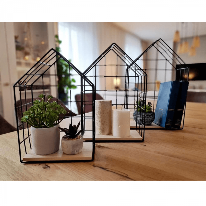 Set de 3 rafturi, natural/negru, AZURI [12]